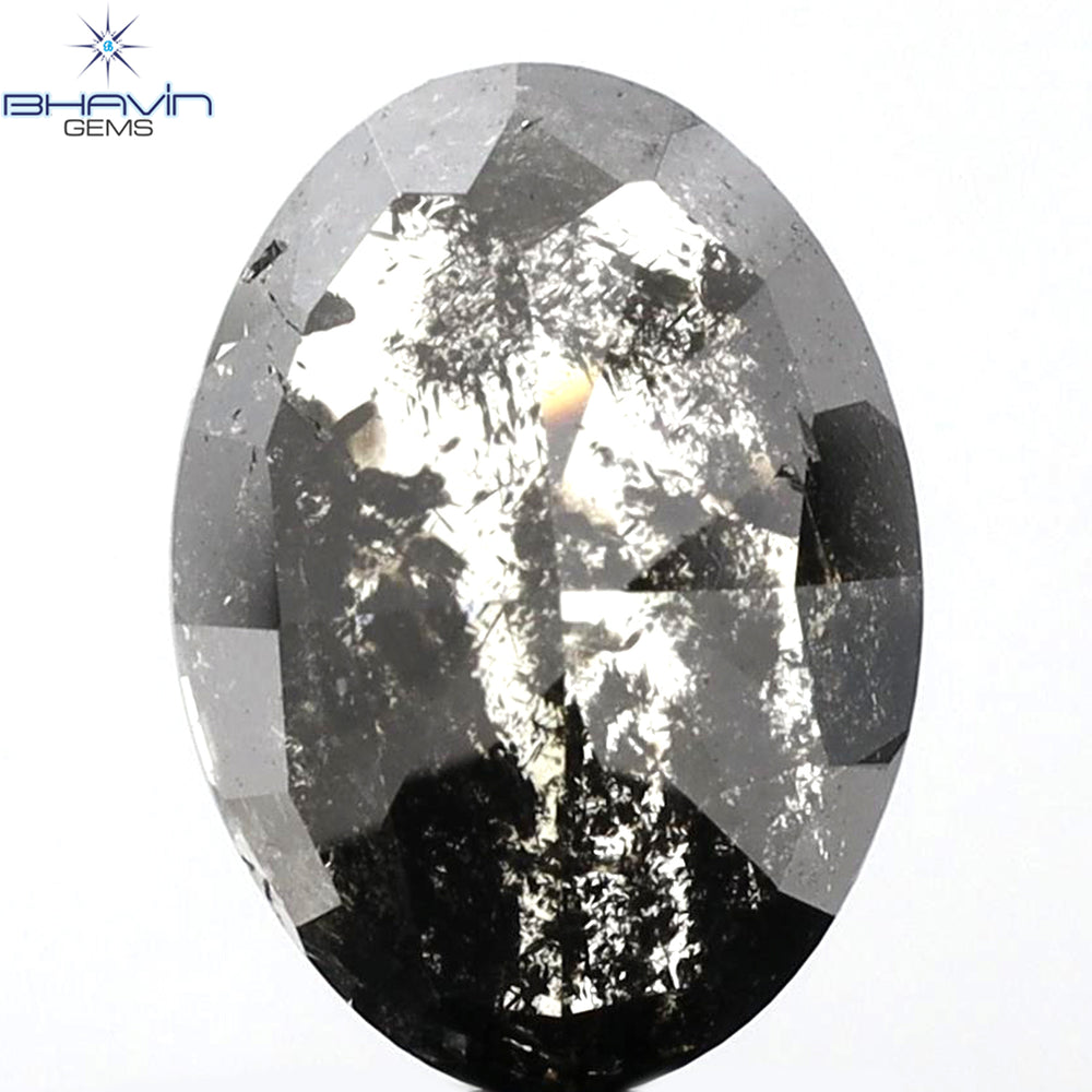 2.82 CT Oval Shape Natural Diamond Salt And Papper Color I3 Clarity (10.54 MM)