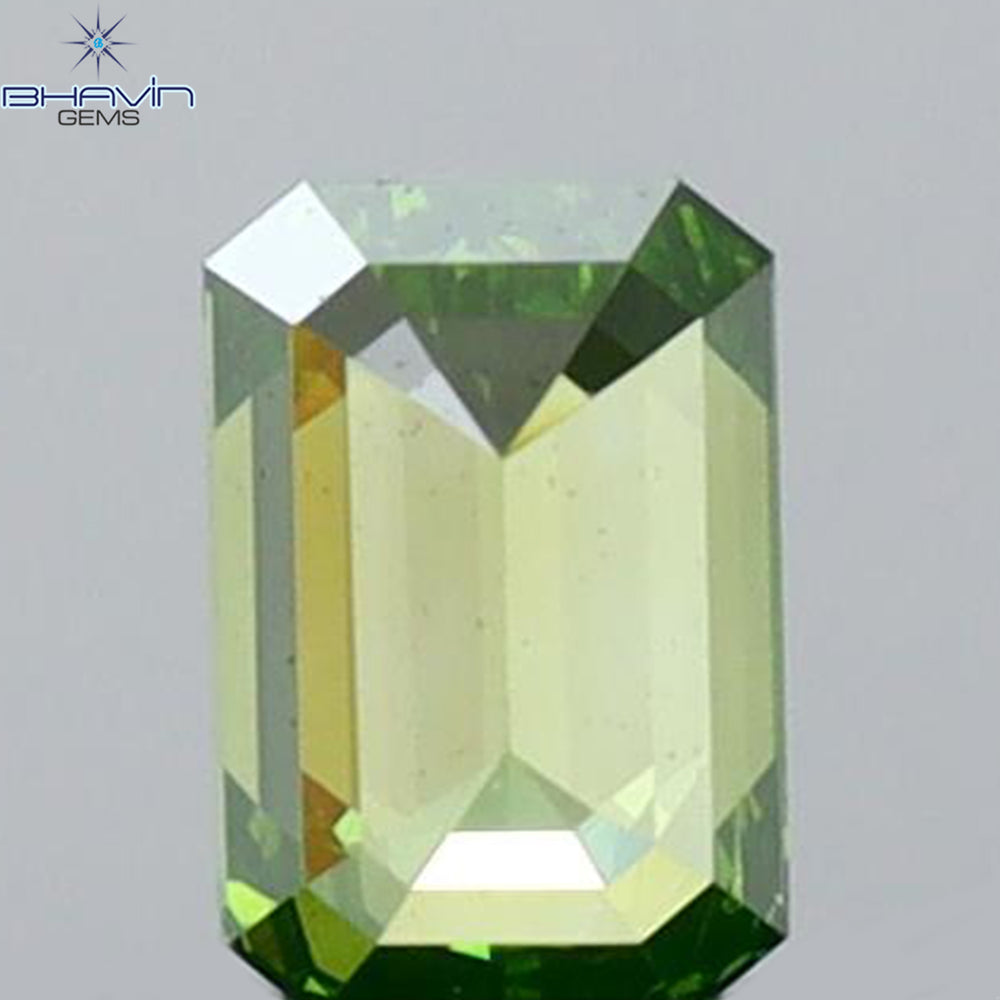 0.14 CT Emerald Shape Natural Diamond Green Color VS1 Clarity (3.70 MM)