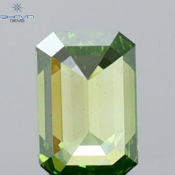 0.14 CT Emerald Shape Natural Diamond Green Color VS1 Clarity (3.70 MM)