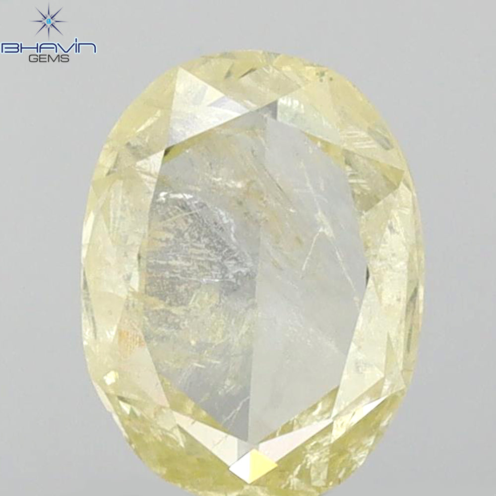 0.93 CT Oval Shape Natural Diamond Yellow Color I3 Clarity (7.18 MM)