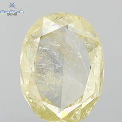 0.93 CT Oval Shape Natural Diamond Yellow Color I3 Clarity (7.18 MM)