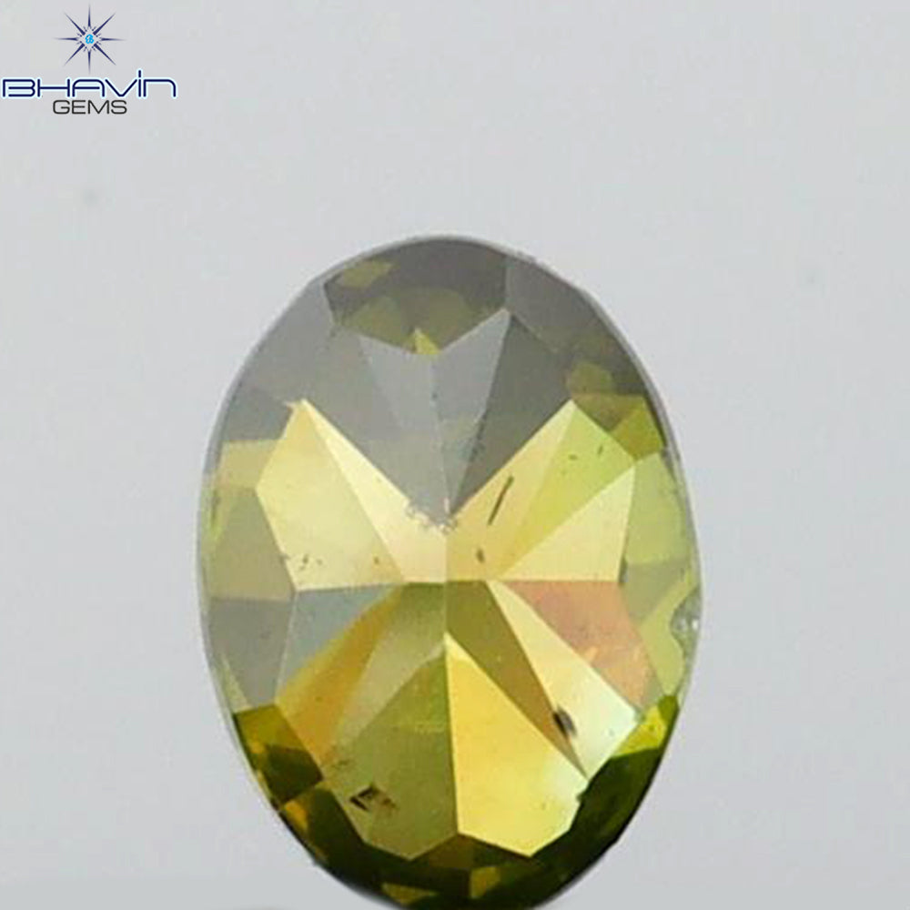 0.21 CT Oval Shape Natural Diamond Green Color SI2 Clarity (4.19 MM)