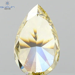 0.71 CT Pear Shape Natural Diamond Yellow Color VS1 Clarity (7.23 MM)