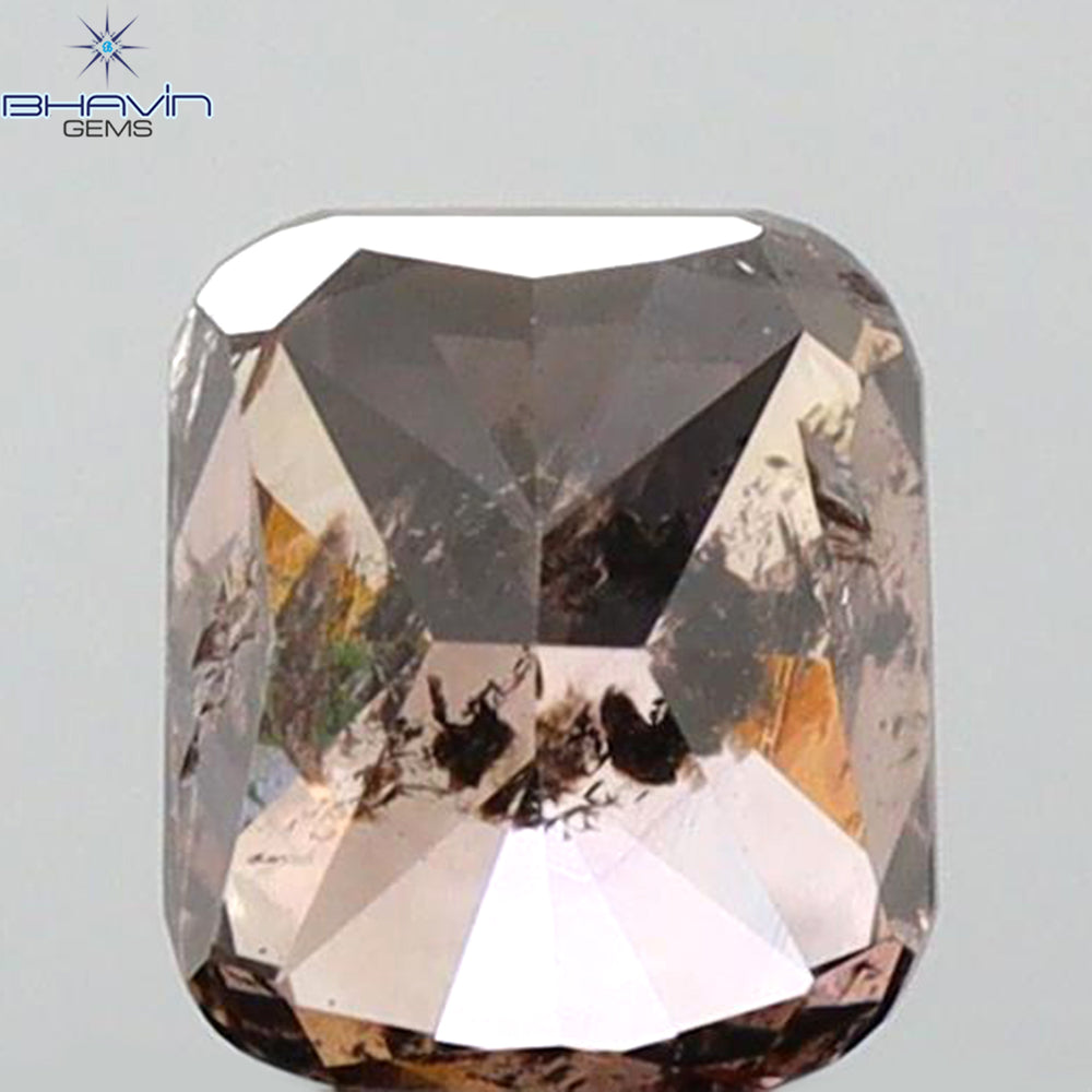 0.58 CT Cushion Shape Natural Diamond Brown Pink Color I2 Clarity (4.80 MM)