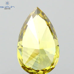 0.40 CT Pear Shape Natural Diamond Vivid Green Color VS1 Clarity (6.38 MM)