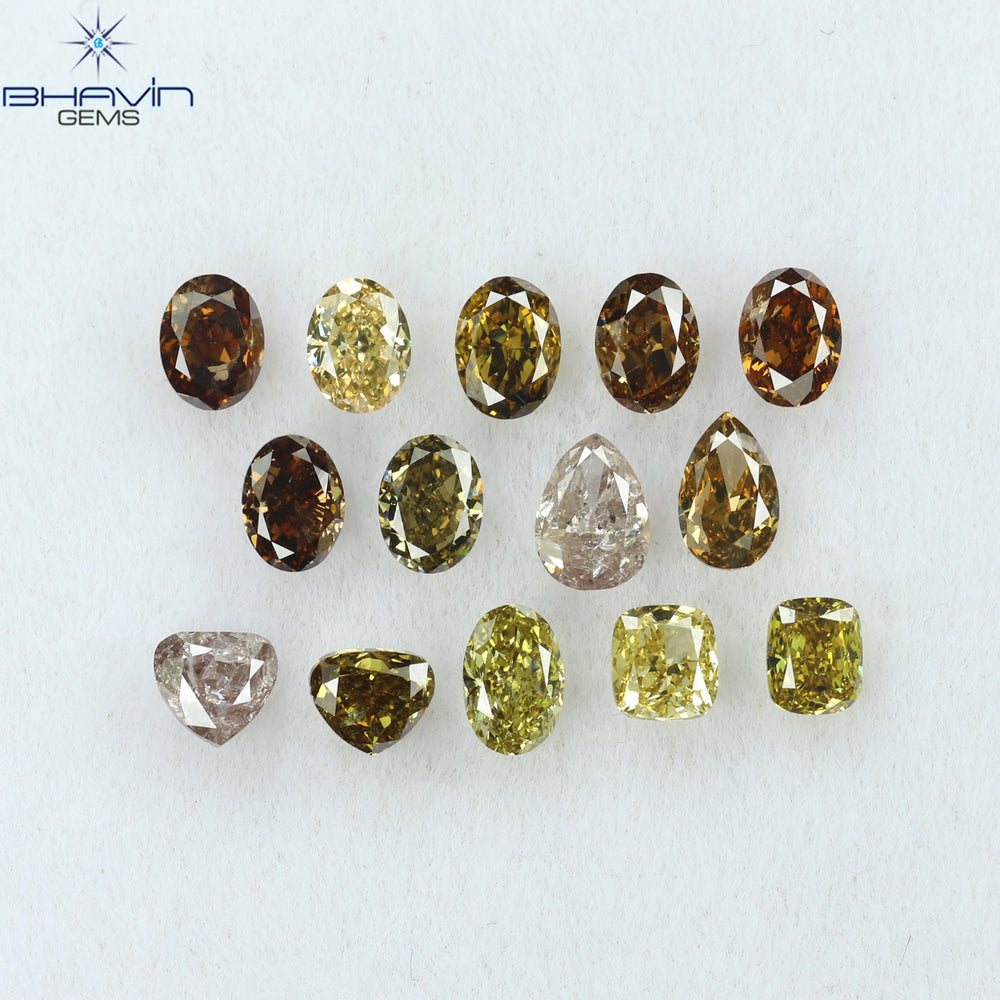 2.10 CT/14 Pcs Mix Shape Natural Diamond Mix Color SI1 Clarity (4.25 MM)