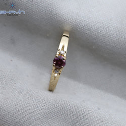 Round Diamond Natural Diamond Ring Pink Color Gold Ring Engagement Ring