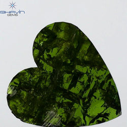 0.50 CT Heart Diamond Enhanced Green Color Clarity I3 (7.51 MM)
