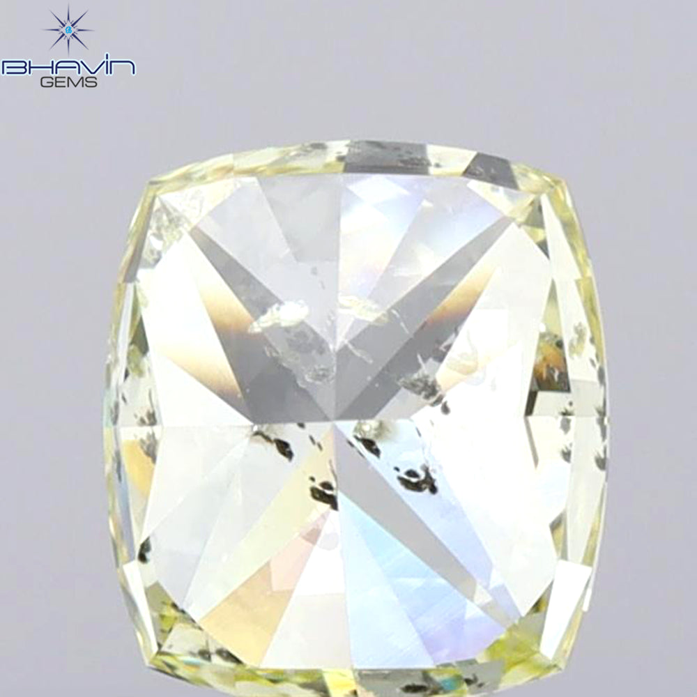 1.02 CT Cushion Shape Natural Diamond Yellow Color SI2 Clarity (5.90 MM)