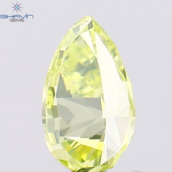 0.41 CT Pear Shape Natural Diamond Greenish Yellow Color VS1 Clarity (6.00 MM)