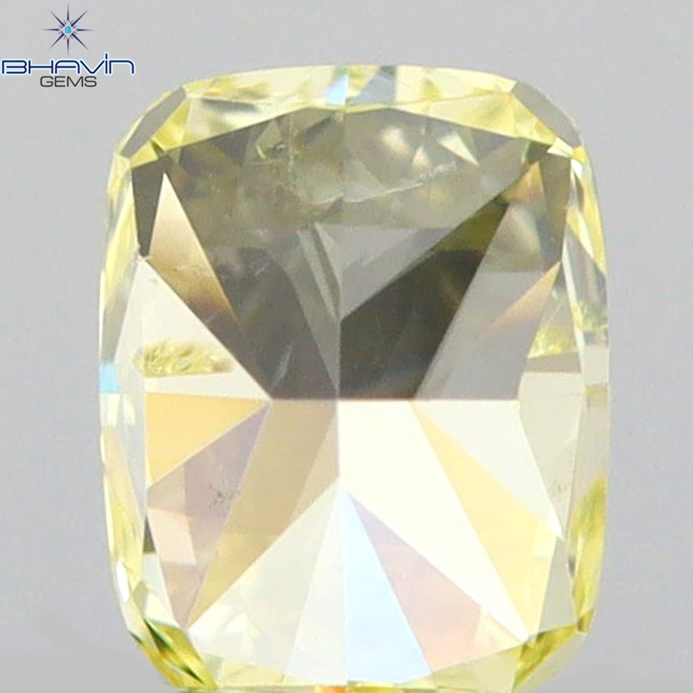 0.26 CT Cushion Shape Natural Diamond Yellow Color VS2 Clarity (4.06 MM)