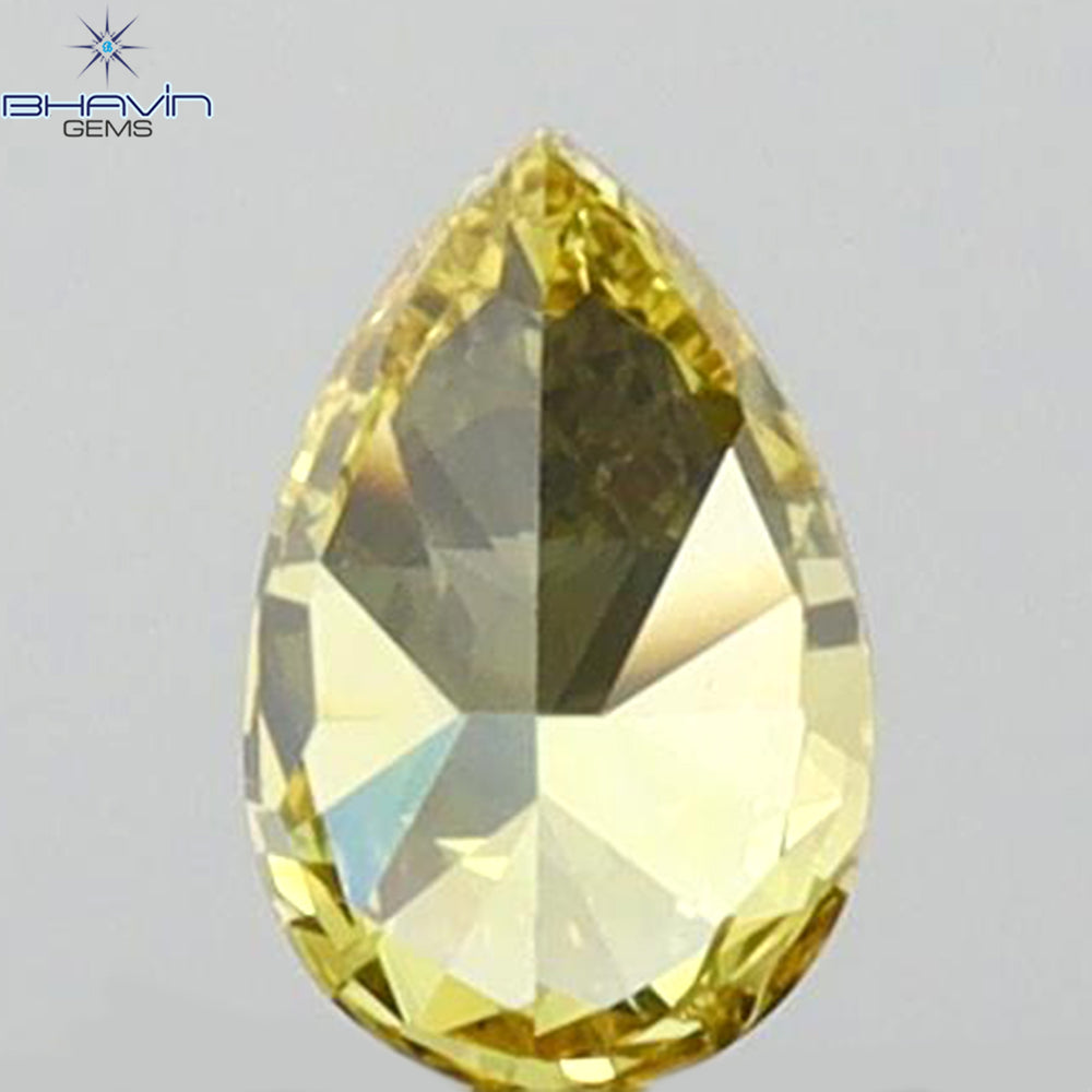0.14 CT Pear Shape Natural Diamond Yellow Color VS1 Clarity (4.13 MM)