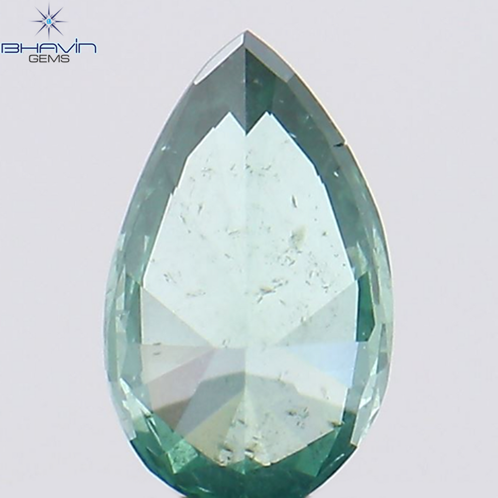 0.21 CT ペアシェイプ ナチュラル ダイヤモンド ブルー カラー I1 クラリティ (5.10 MM)