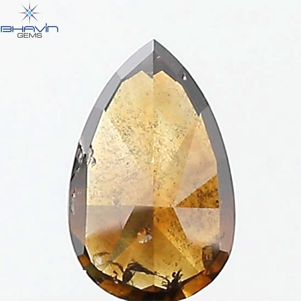 0.53 CT Pear Shape Natural Diamond Brown Color I1 Clarity (6.53 MM)