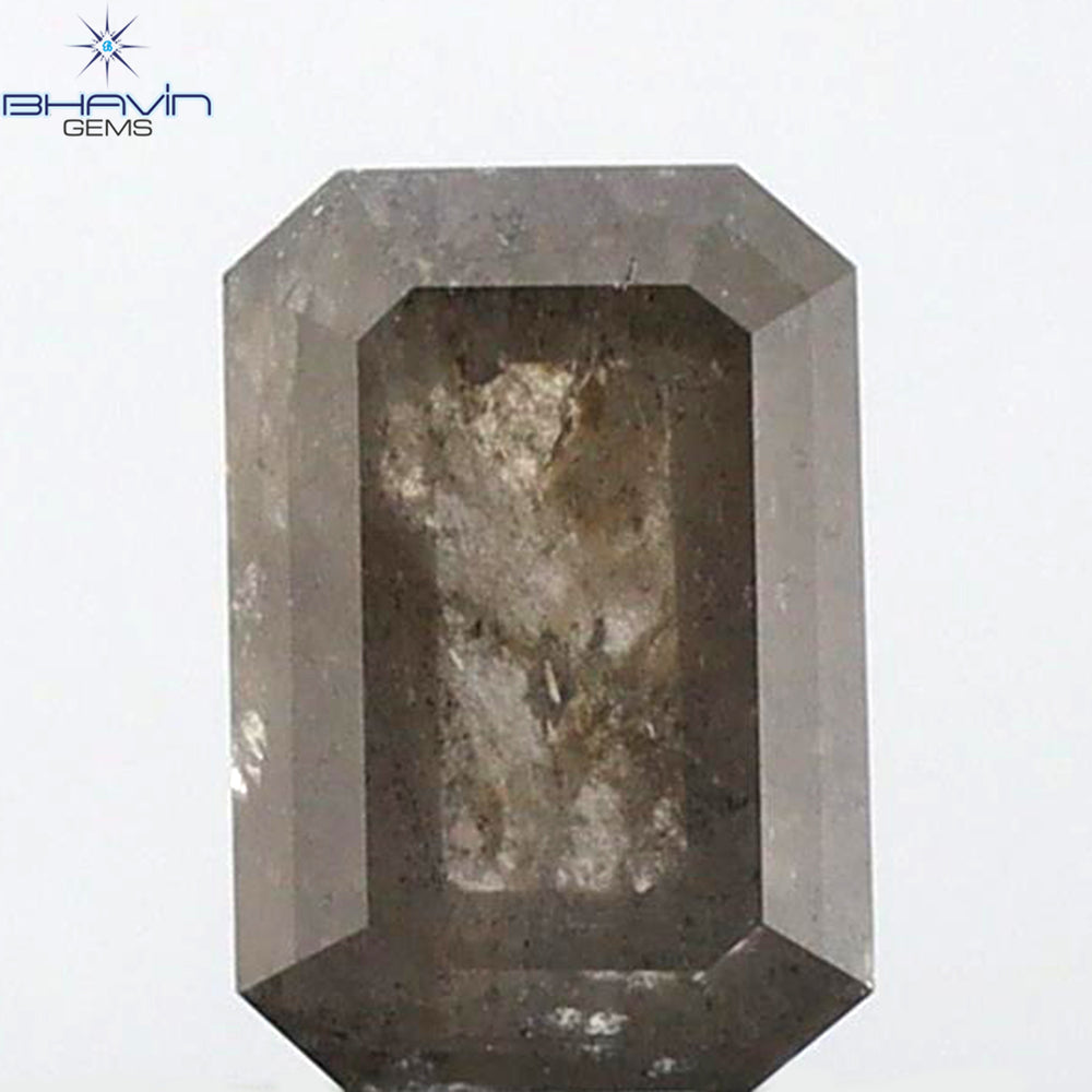 0.68 CT Emerald Shape Natural Diamond Salt And Pepper Color I3 Clarity (5.72 MM)