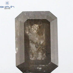 0.68 CT Emerald Shape Natural Diamond Salt And Pepper Color I3 Clarity (5.72 MM)