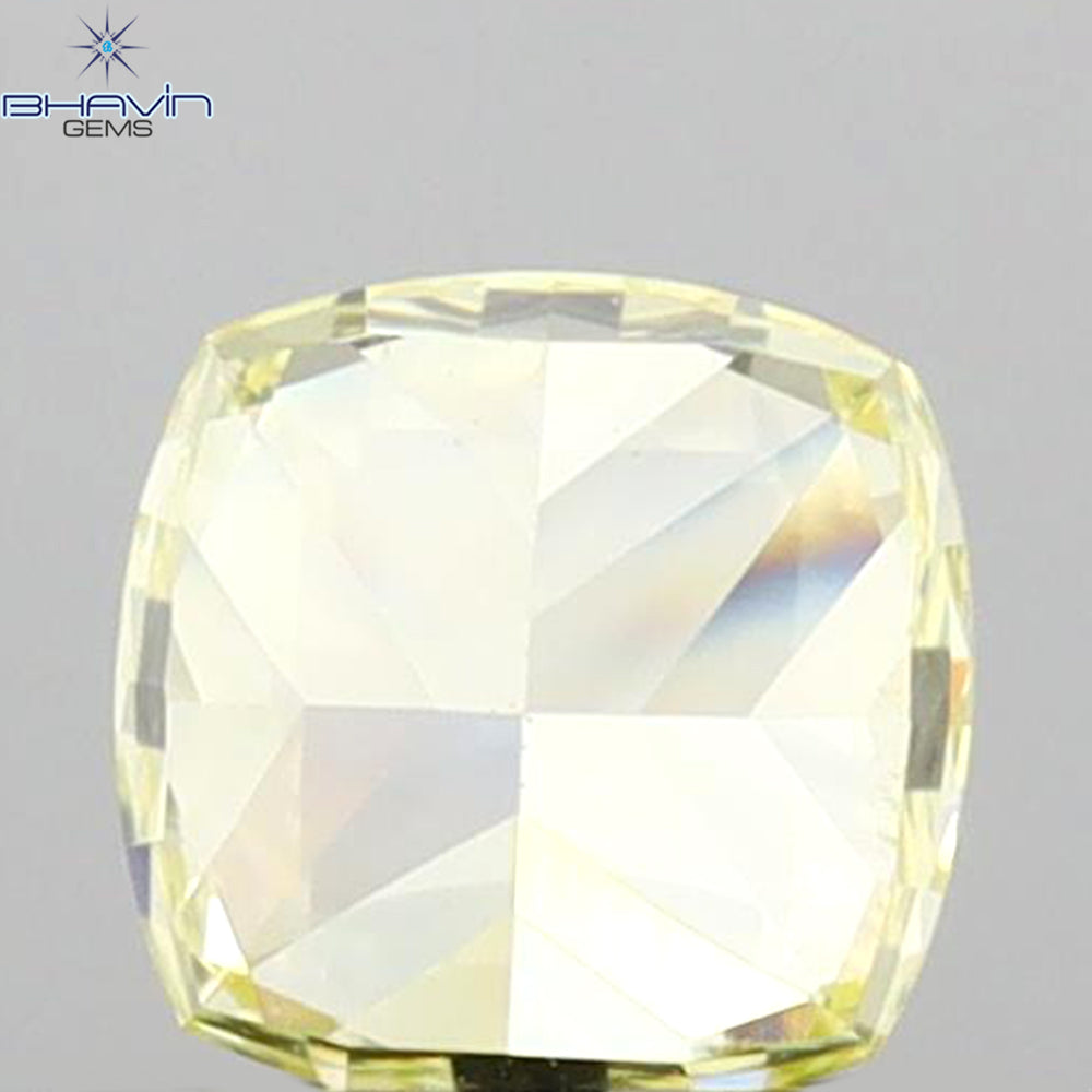 0.55 CT Cushion Shape Natural Diamond Yellow Color VS1 Clarity (4.41 MM)