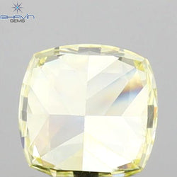 0.55 CT Cushion Shape Natural Diamond Yellow Color VS1 Clarity (4.41 MM)