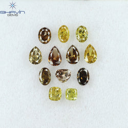 1.55 CT/12 Pcs Mix Shape Natural Diamond Mix Color SI1 Clarity (4.35 MM)