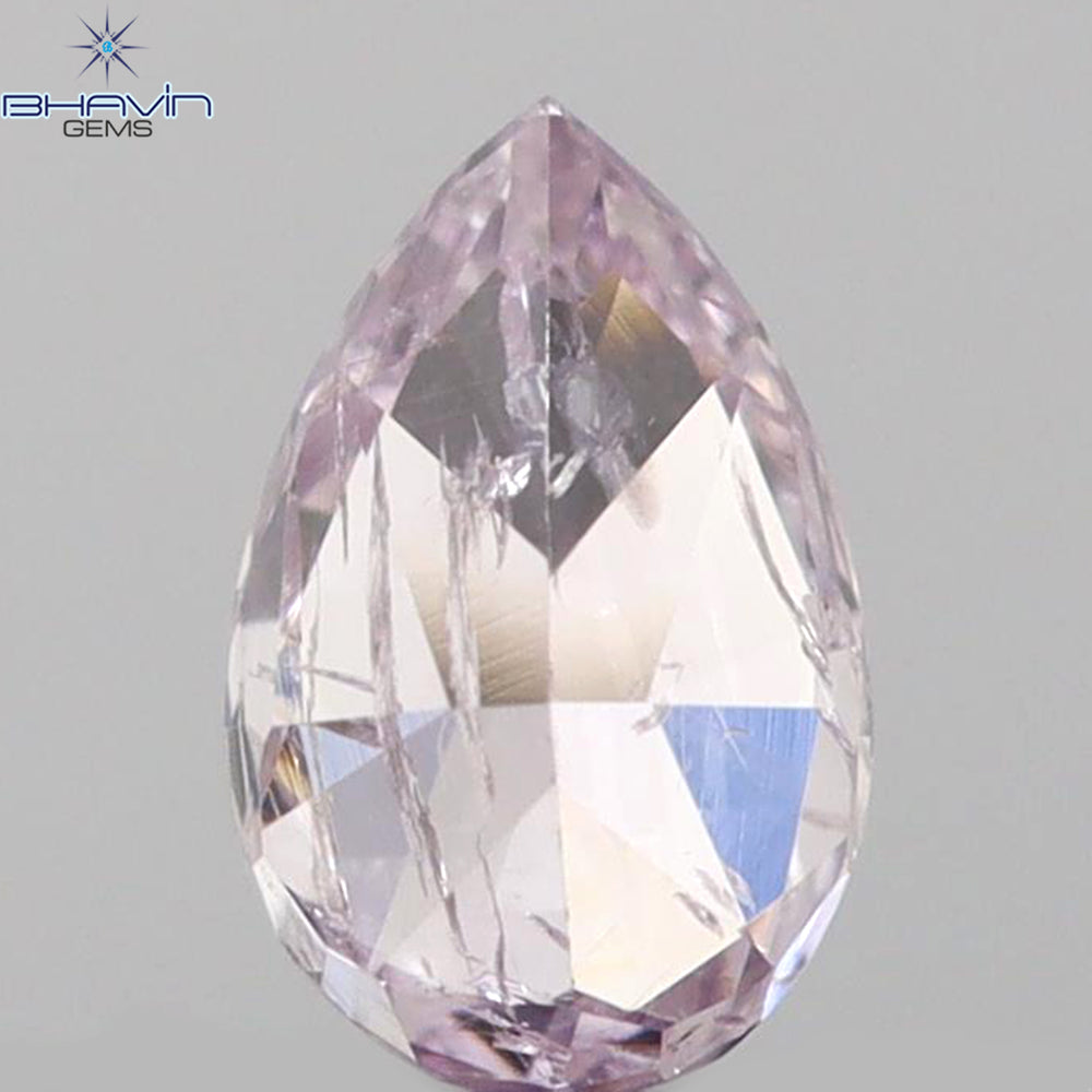 0.16 CT Pear Shape Natural Diamond Pink Color I2 Clarity (4.28 MM)