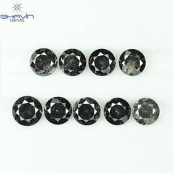 2.69 CT/9 Pcs Round Shape Natural Loose Diamond Salt And pepper Color I3 Clarity (4.25 MM)