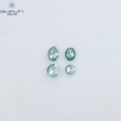 0.29 CT/4 Pcs Mix Shape Natural Diamond Blue Color I1 Clarity (3.60 MM)