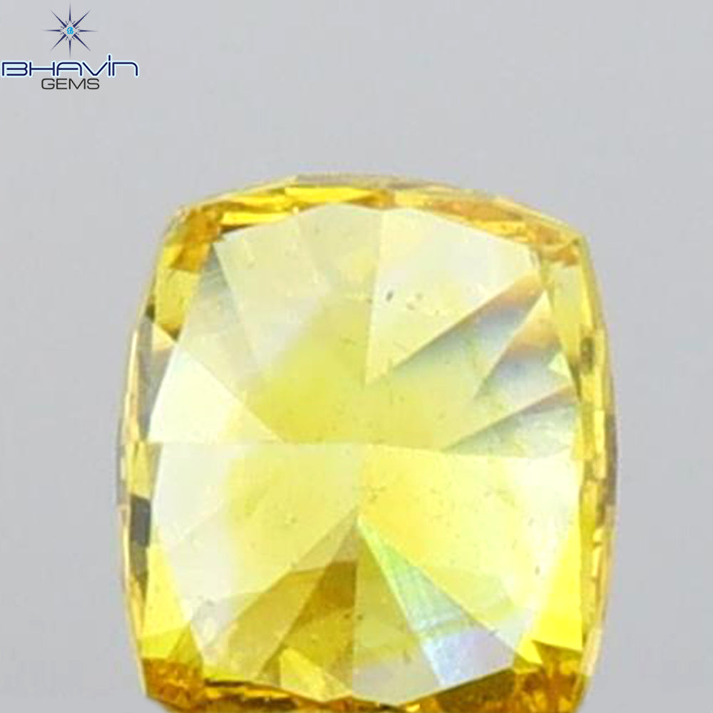 GIA Certified 0.25 CT Cushion Diamond Orange Yellow Color Natural Diamond I1 Clarity (3.67 MM)