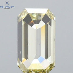 0.32 CT Emerald Shape Natural Diamond Yellow Color VS2 Clarity (5.00 MM)