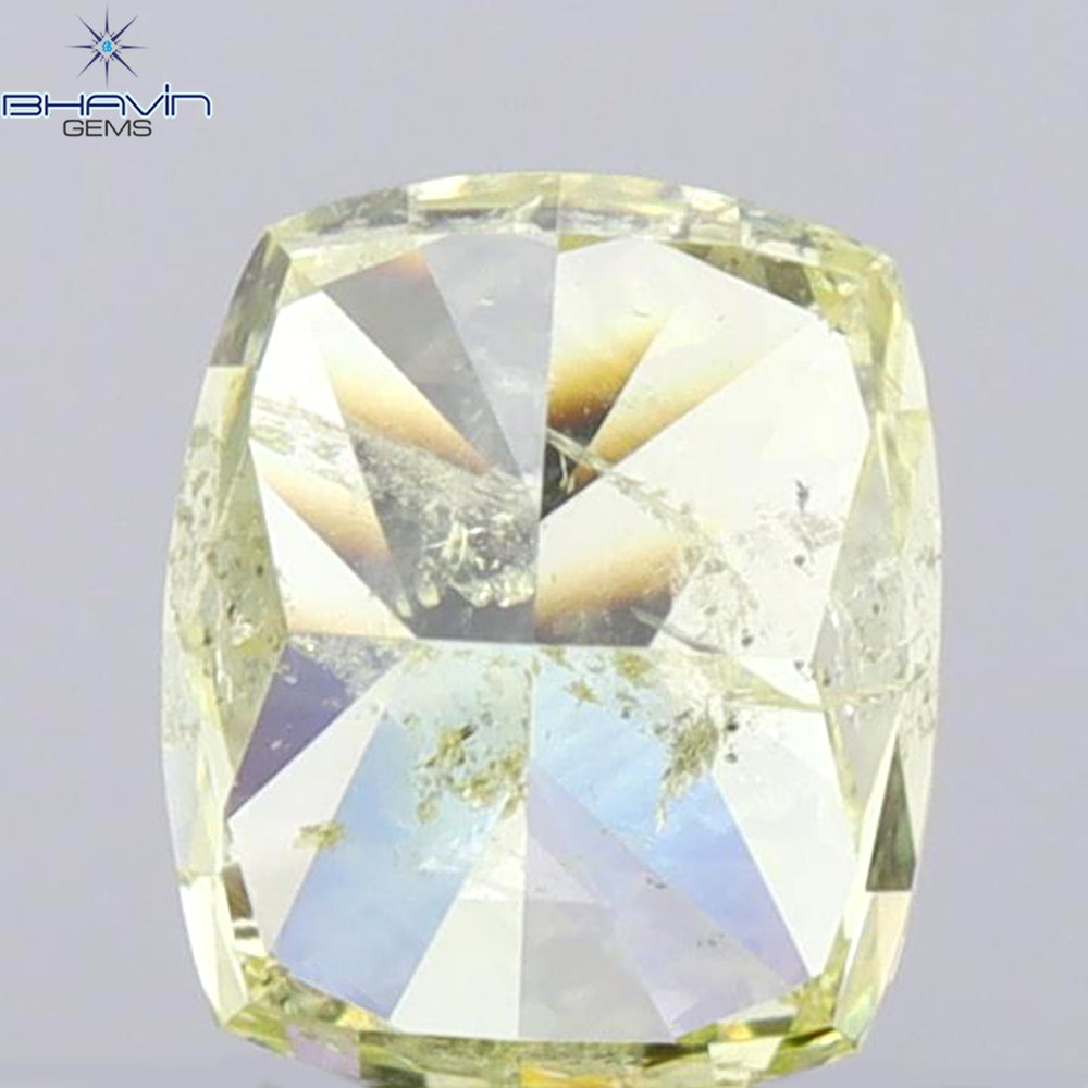 1.01 CT Cushion Shape Natural Diamond Yellow Color I2 Clarity (5.78 MM)