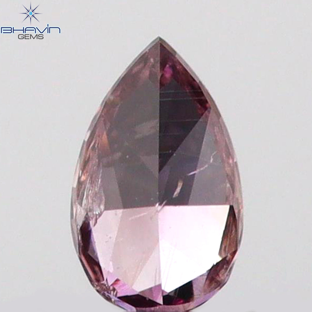 0.08 CT Pear Shape Natural Diamond Pink Color SI1 Clarity (3.50 MM)