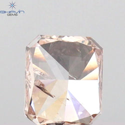 0.35 CT Radiant Shape Natural Diamond Pink Color I1 Clarity (4.22 MM)