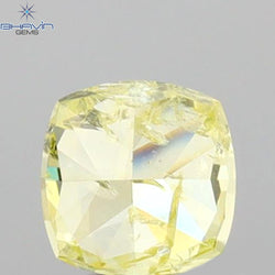 0.46 CT Cushion Shape Natural Diamond Yellow Color I2 Clarity (4.15 MM)