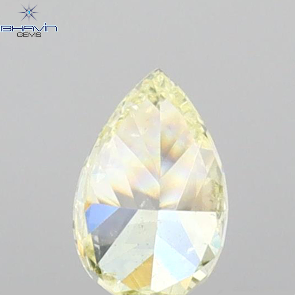 0.23 CT Pear Shape Natural Diamond Yellow Color SI1 Clarity (4.68 MM)