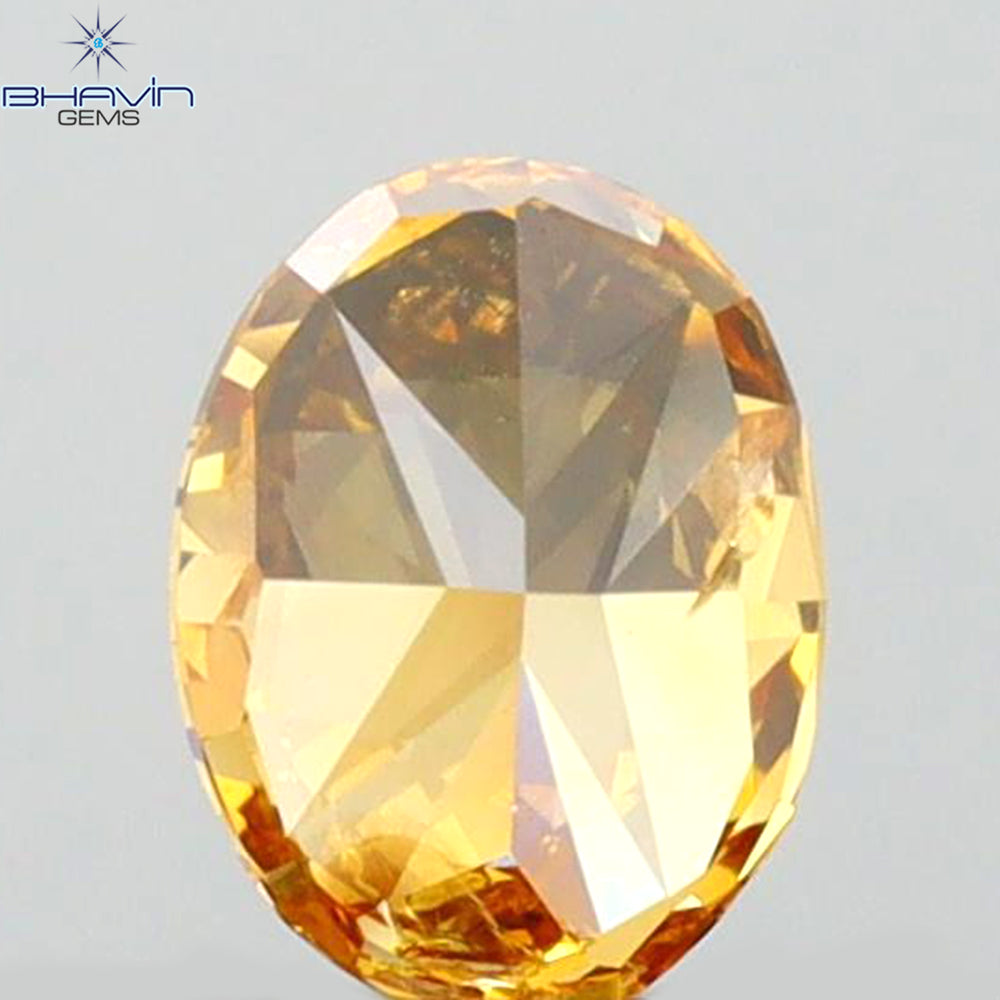 0.35 CT Oval Shape Natural Diamond Orange Color SI1 Clarity (4.99 MM)