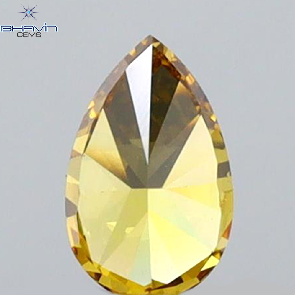 0.23 CT Pear Shape Natural Diamond Orange Color VS2 Clarity (4.82 MM)