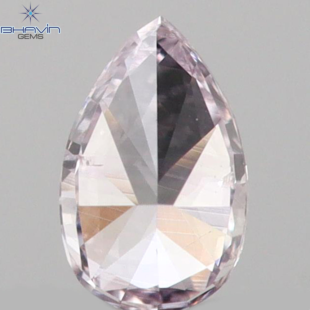 0.07 CT Pear Shape Natural Diamond Pink Color SI1 Clarity (3.50 MM)