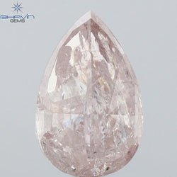 0.73 CT Pear Shape Natural Diamond Pink Color I3 Clarity (6.96 MM)