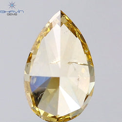 1.02 CT Pear Shape Natural Diamond Orange Color I1 Clarity (8.19 MM)