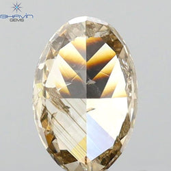 0.55 CT Oval Shape Natural Diamond Brown-Pink Color I2 Clarity (6.47 MM)
