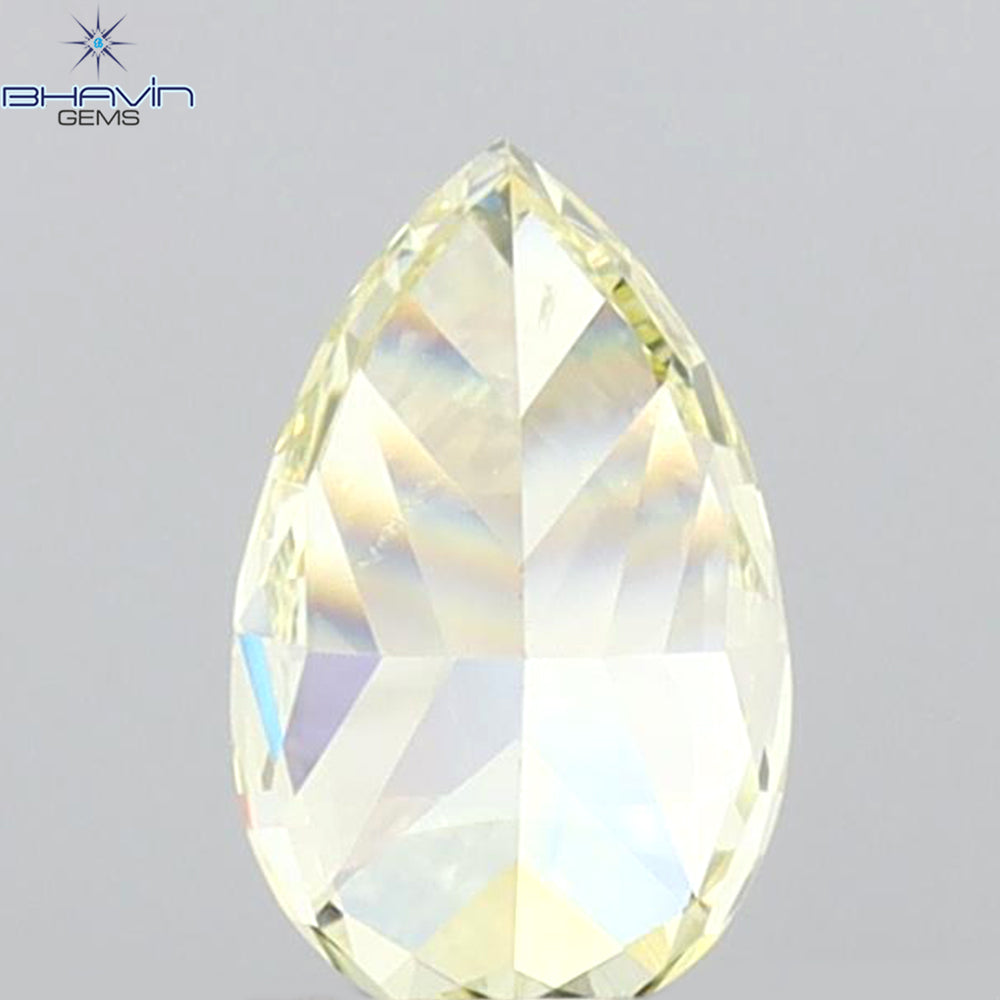 0.47 CT Pear Shape Natural Diamond Yellow Color VS1 Clarity (6.03 MM)