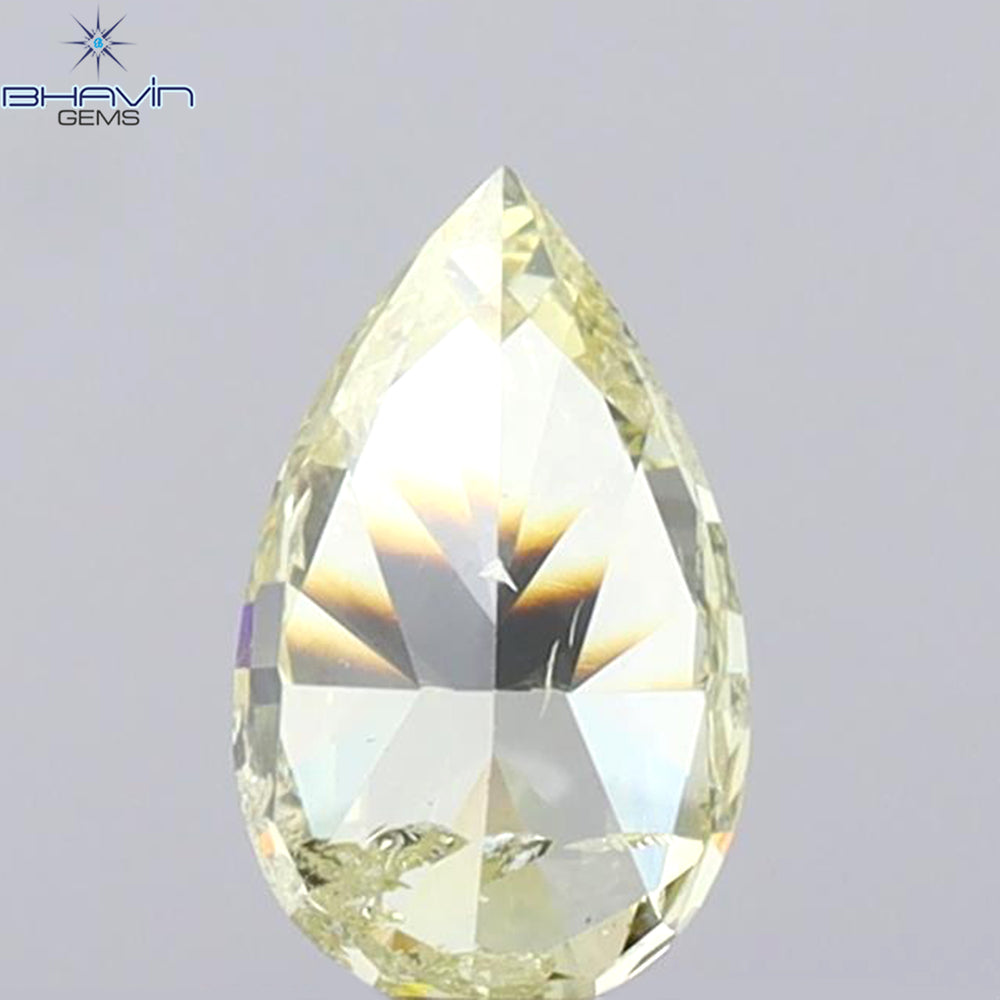 1.00 CT Pear Shape Natural Diamond Yellow Color I1 Clarity (8.14 MM)
