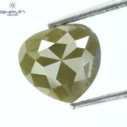 1.64 CT Heart Shape Natural Diamond Yellow Color I3 Clarity (7.00 MM)