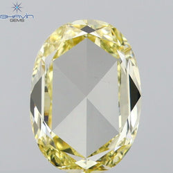 0.87 CT Oval Shape Natural Diamond Yellow Color VS2 Clarity (7.48 MM)
