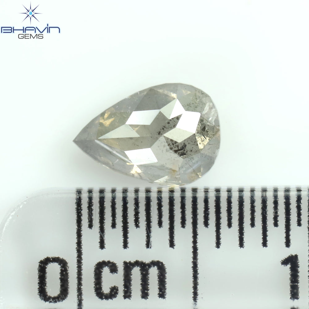0.54 CT Pear Shape Natural Loose Diamond Gray (Salt And Pepper) Color I3 Clarity (6.38 MM)
