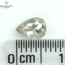 0.54 CT Pear Shape Natural Loose Diamond Gray (Salt And Pepper) Color I3 Clarity (6.38 MM)