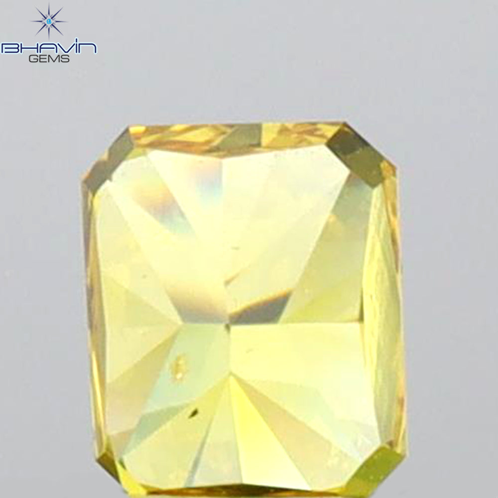 GIA Certified 0.25 CT Radiant Diamond Orange-Yellow Color Natural Diamond SI2 Clarity (3.66 MM)