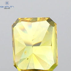GIA Certified 0.25 CT Radiant Diamond Orange-Yellow Color Natural Diamond SI2 Clarity (3.66 MM)