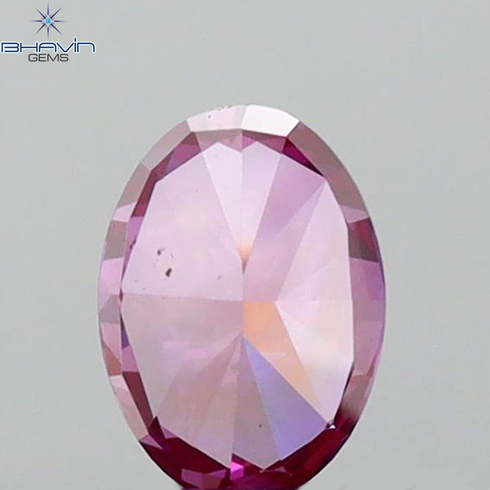 0.39 CT Oval Shape Natural Diamond Enhanced Pink Color VS2 Clarity (5.26 MM)