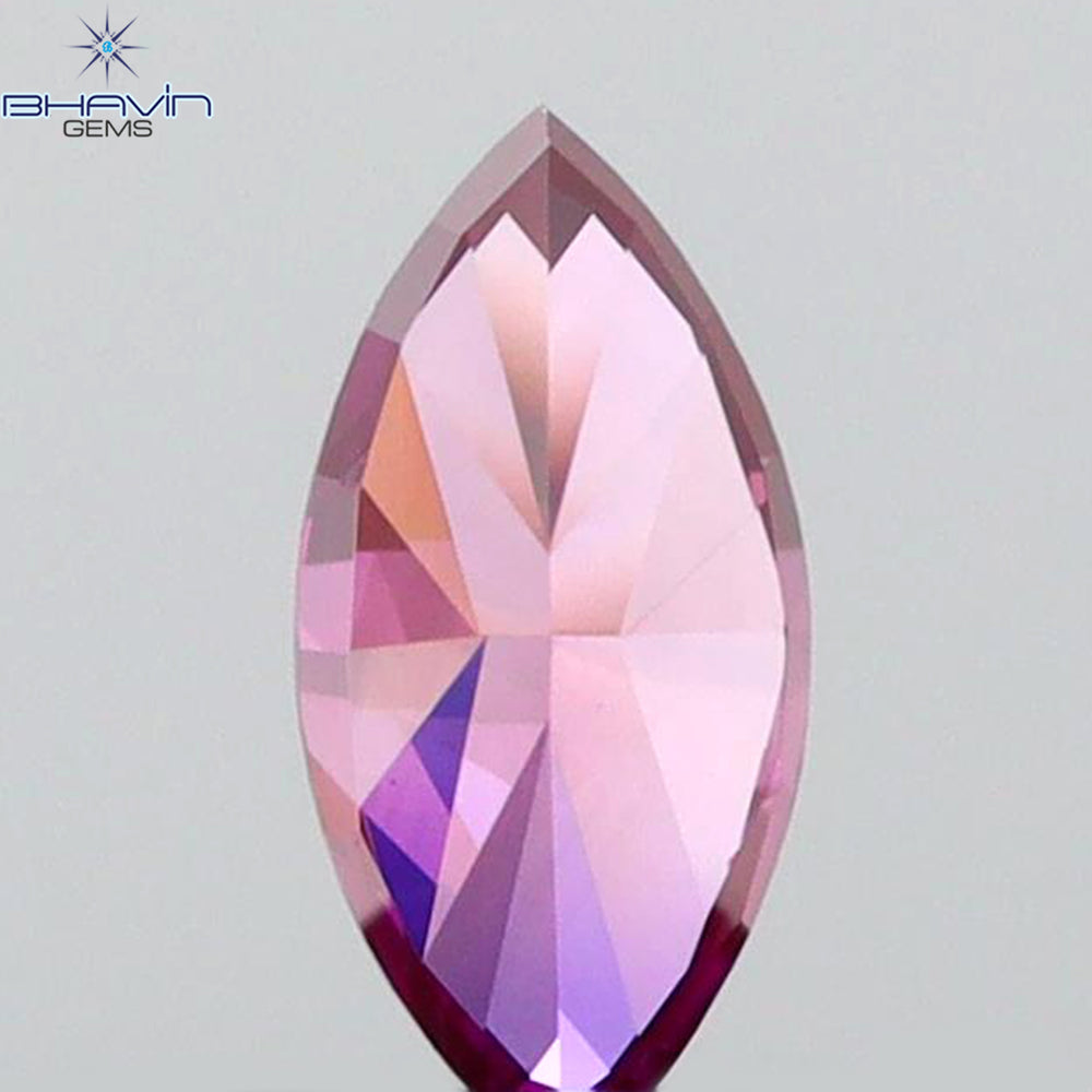 0.10 CT Marquise Shape Natural Diamond Pink Color VS1 Clarity (4.52 MM)