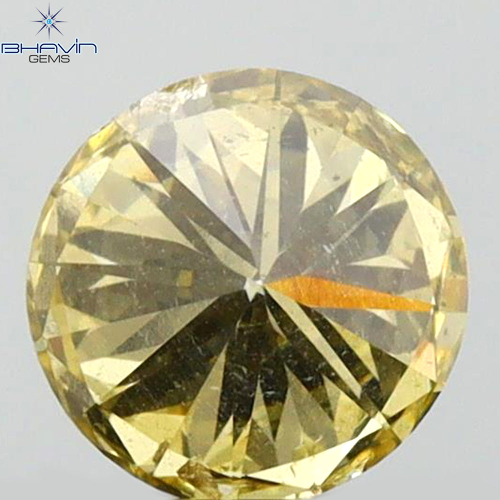 0.52 CT Round Shape Natural Diamond Green (Chameleon) Color VS2 Clarity (4.97 MM)